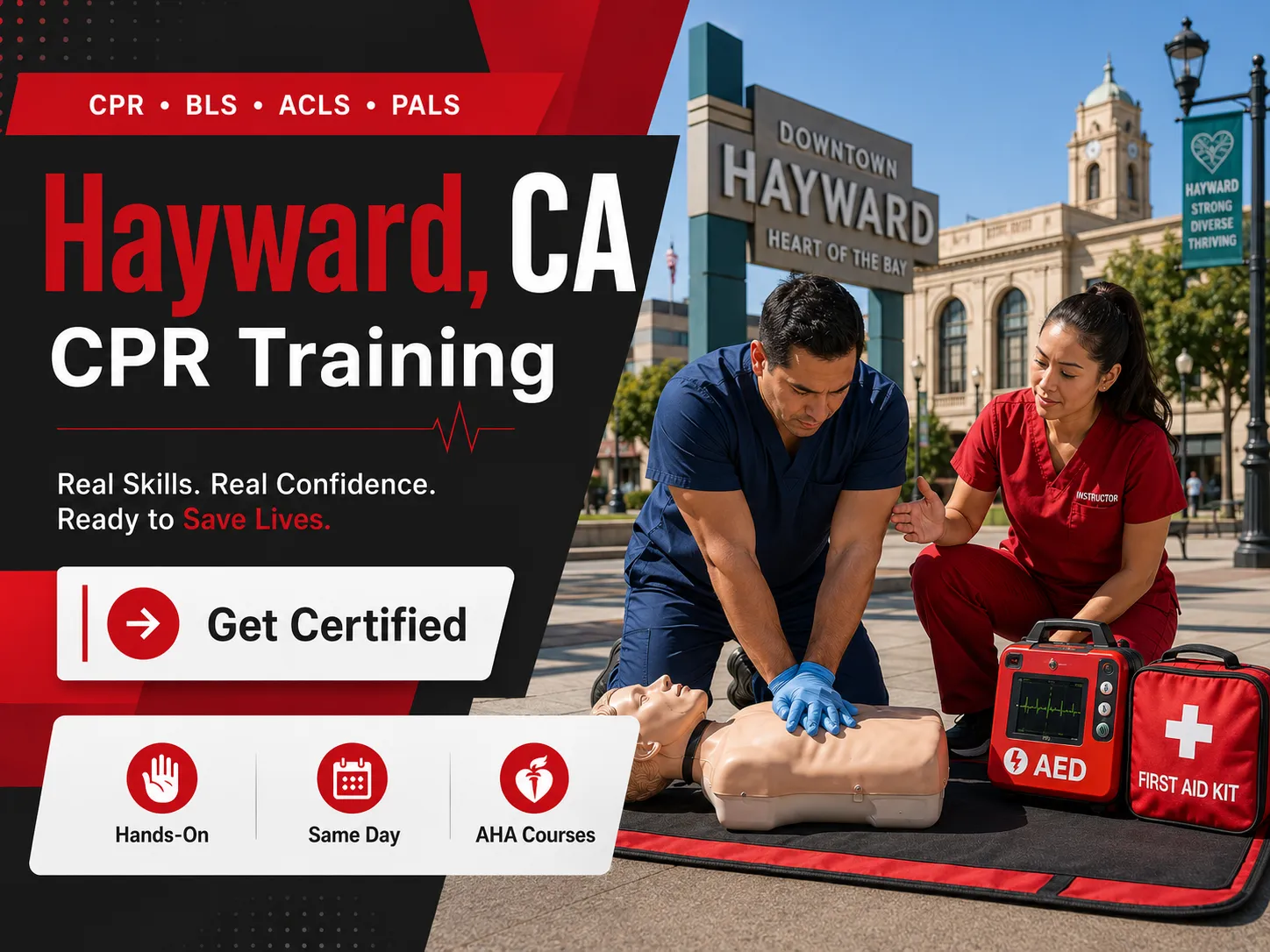BLS certification class with AHA-approved curriculum in Hayward, CA