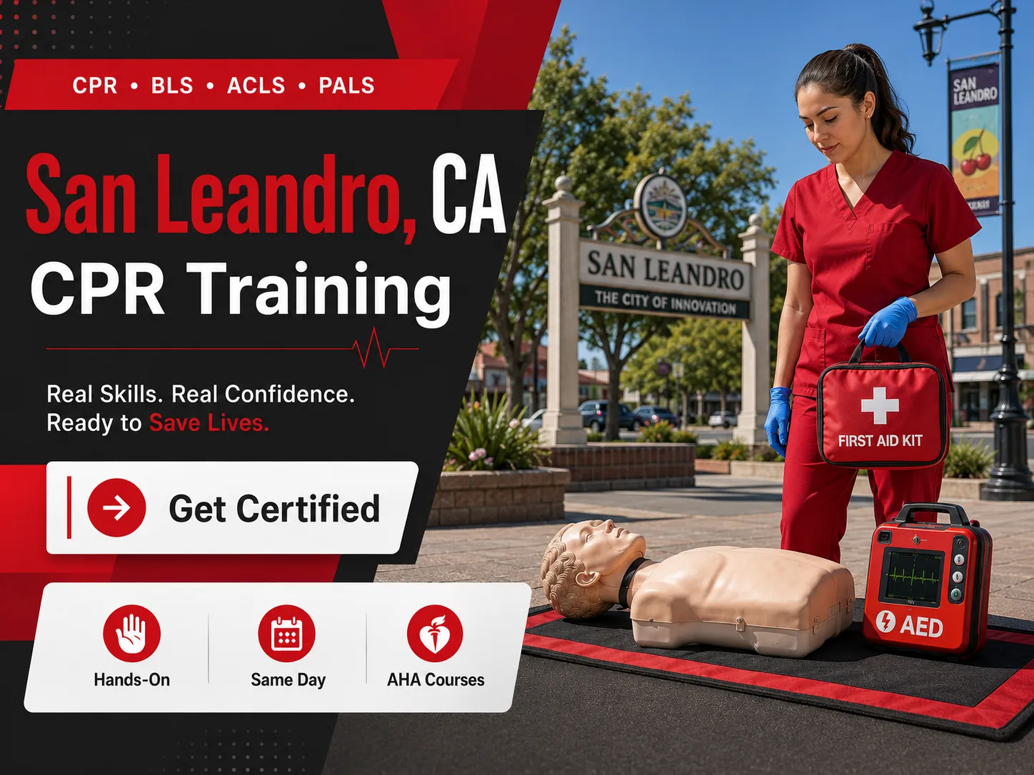 CPR and AED hands-on training in San Leandro, CA – BLS certified