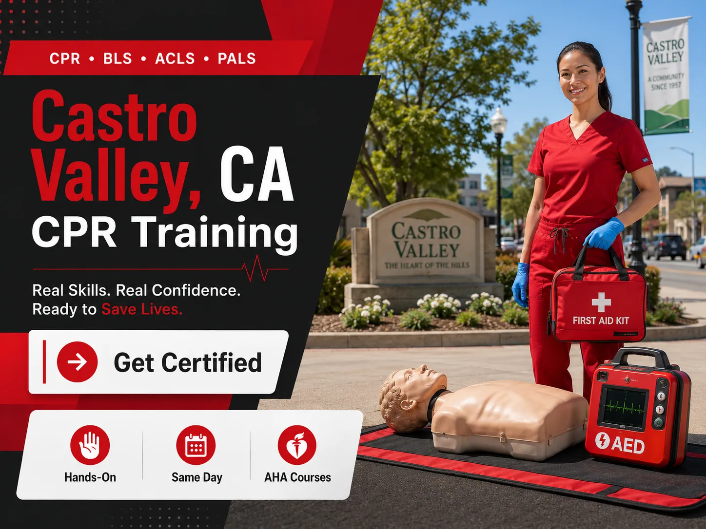 First aid and CPR certification class in Castro Valley, CA