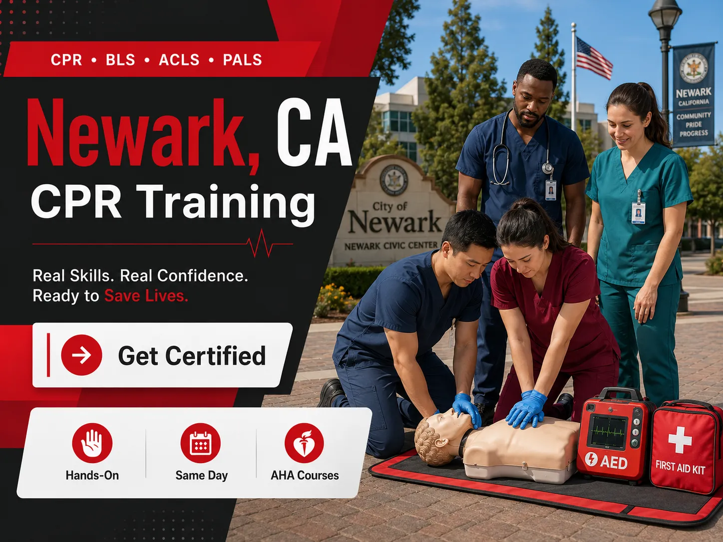 Infant and adult CPR certification class in Newark, California