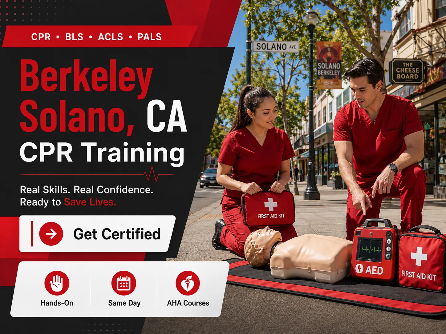 Life-saving CPR skills training session in Berkeley Solano, California