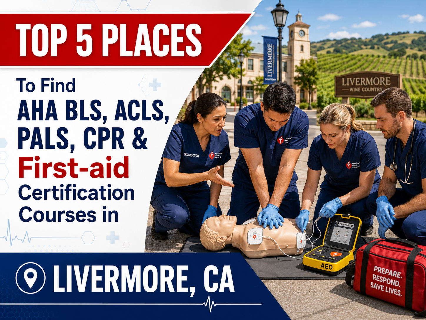 Top 5 Places To Find American Heart Association BLS, ACLS, PALS, CPR, and First-aid Certification Courses in Livermore, CA